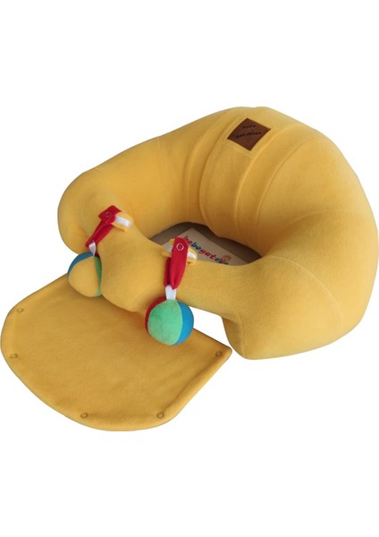 Çıngıraklı Bebek Oturma Destek Minderi Sarı