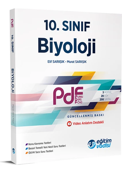 Eğitim Vadisi Yayınları 10.Sınıf Biyoloji PDF Planlı Ders Föyü