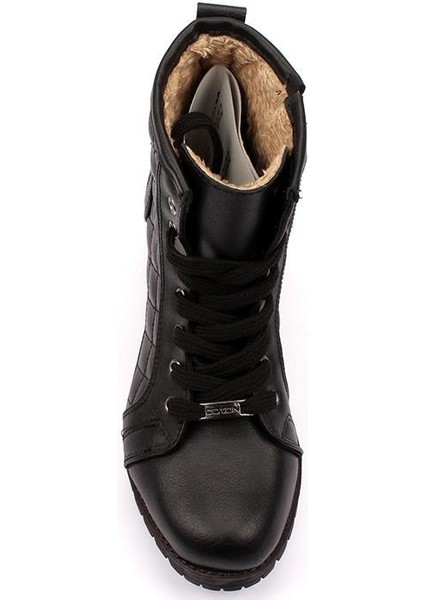 Coton Siyah Termo Taban Kürklü Kadın Bot modelleri