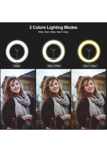 14" Ring Light Canlı Yayın Kuaför Makyaj Youtuber Çekimleri Için + 2 m Stand Ayak