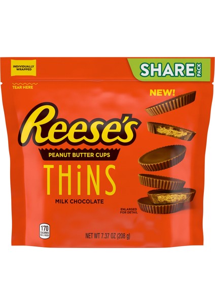 Peanut Butter Cups Thins 208 gr