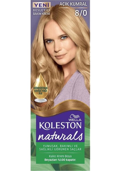 Koleston Naturals Kalıcı Krem Boya 8/0 Açık Kumral