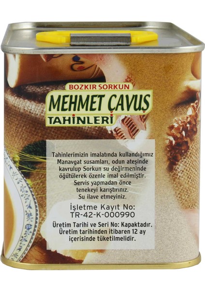 Kepekli Bozkır Tahini Teneke Kutu 1 kg