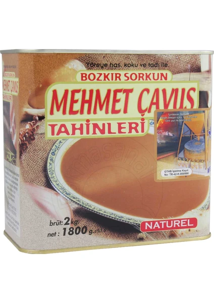 Mehmet Çavuş Kepekli Bozkır Tahini Teneke Kutu 2 kg