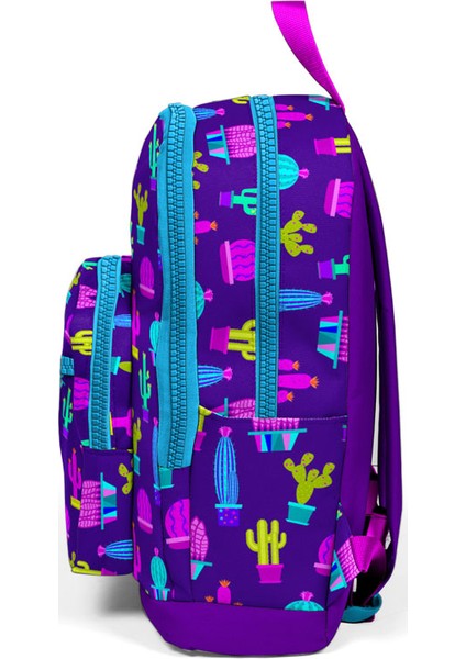 Coral High Dört Bölmeli Kaktüs Desenli Okul Sırt Çantası Beslenme Kalemlik Set 23108