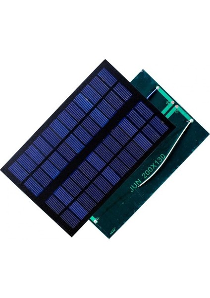 Güneş Paneli 20 x 13 cm 12V 500mAh + ve - Uç Kablolu Solar 6W