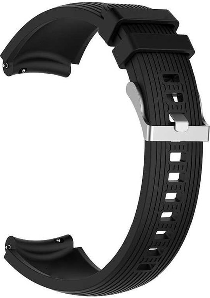 Samsung Galaxy Gear S3 20mm Kordon Silikon Kançalı Ayarlanabilir KRD 18 Siyah