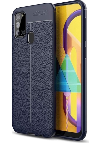 Samsung Galaxy A21s Kılıf Niss Silikon+Nano Glass Lacivert