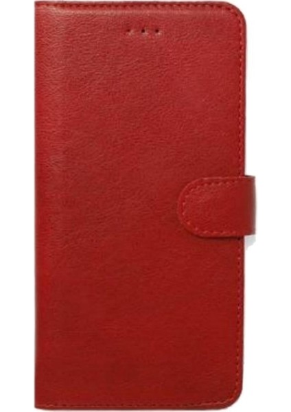 Xiaomi Redmi Note 9 Kılıf LocaL Cüzdan Standlı Kartvizitli Kırmızı