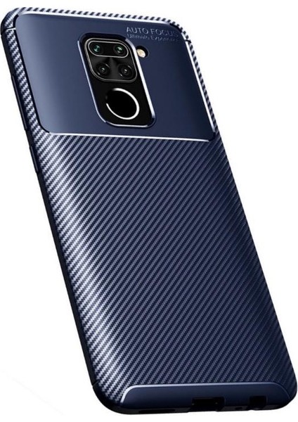 Xiaomi Redmi Note 9 Kılıf Negro Karbon Dizayn Silikon Lacivert