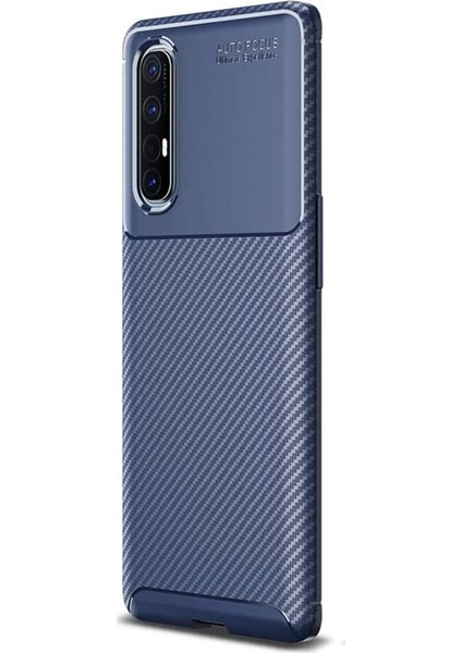 Oppo Reno 3 Pro Kılıf Negro Karbon Dizayn Silikon Lacivert