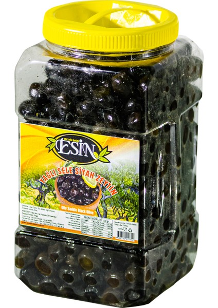 Ege'nin İncisi Esin Kahvaltılık Gemlik Yağlı Sele Siyah Zeytin Süper Boy 2 Kg