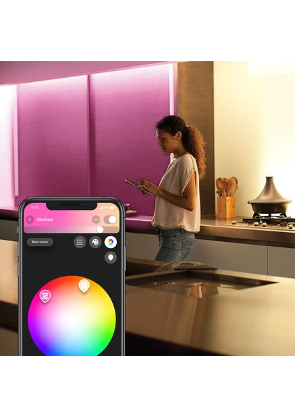 Hue  Akıllı LED Şerit 1 m V4 Bluetooth Özellikli Güç Adaptörü Dahil Değildir
