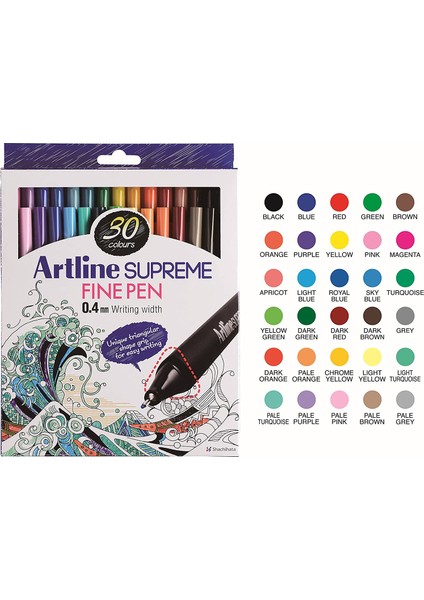 Supreme Fine Pen Assorted Box (30Pcs) fiyatları
