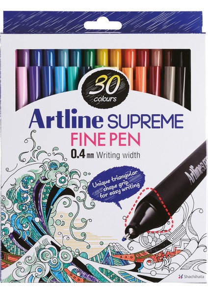 Supreme Fine Pen Assorted Box (30Pcs)