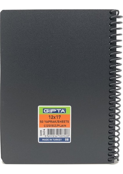 2674 Dark 50 Yaprak Çizgisiz Defter 12 x 17 cm modelleri