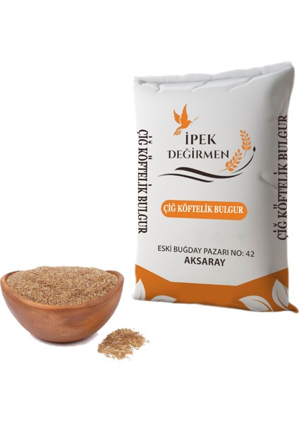 İpek Değirmen Çiğ Köftelik Bulgur  İnce Esmer Köy Bulguru 1 kg