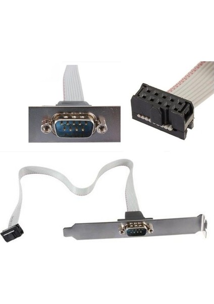 Serial 9pin Db9 RS232 Connector Com 1 Port Bracket Cable - 28CM