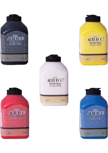 Akrilik Boya 500 ml 5'li Set