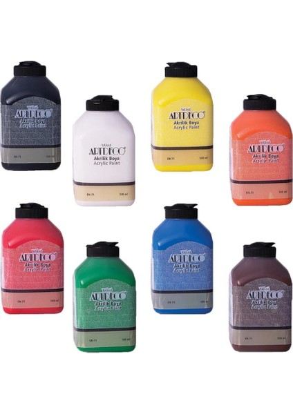 Akrilik Boya 500 ml 8'li Set