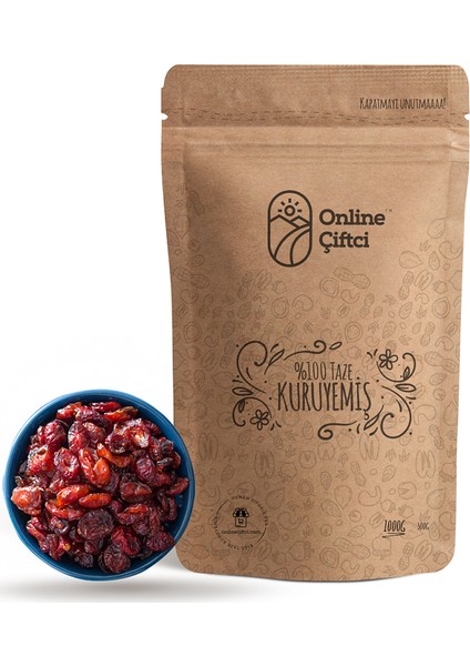 Online Çiftçi Cranberry Yaban Mersini -Turna Yemişi- 1kg
