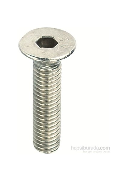 Paslanmaz Havşa Başlı İmbus Civata - M6X25 - 20'Li Paket Parlak Gri M6X25