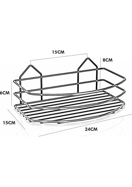 Tek Katlı Banyo Duş Rafı Beyaz Bk007