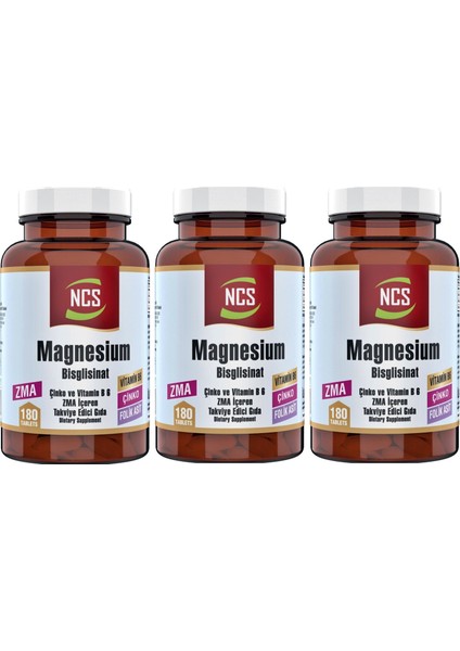 Zma 180 Tablet Çinko Folic Acid Vitamin B 6 Magnezyum Bisglisinat
