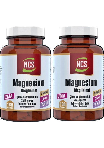 Zma 180 Tablet Çinko Folic Acid Vitamin B 6 Magnezyum Bisglisinat