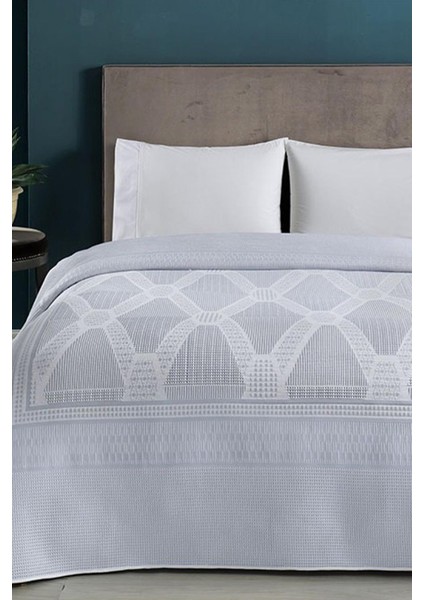 Jakarlı Comfort Tek Kişilik Pike Takımı - Janice Mavi