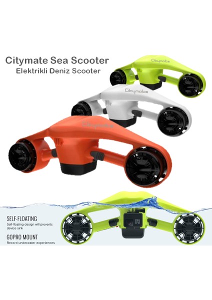 Sea Scooter Elektrikli Deniz Scooter 2 x 600W Çift Motor - Turuncu