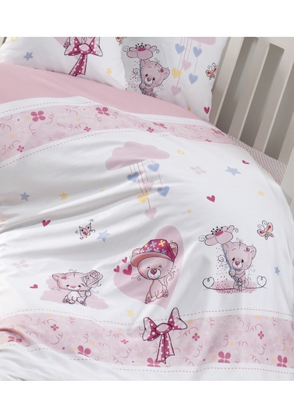 First Choice Bebek Pink Cat Nevresim Takımı