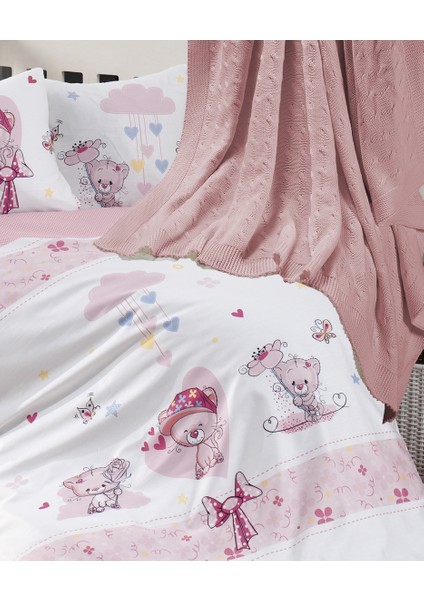 First Choice Bebek Pink Cat Battaniyeli Nevresim Takımı