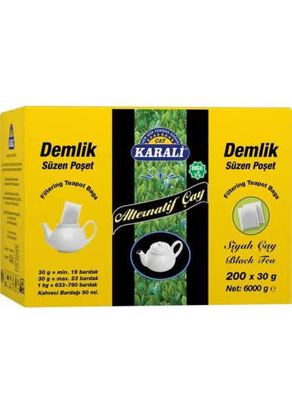 Karali Çay Alternatif Jumbo Demlik Poşet Çay 200x30 Gr