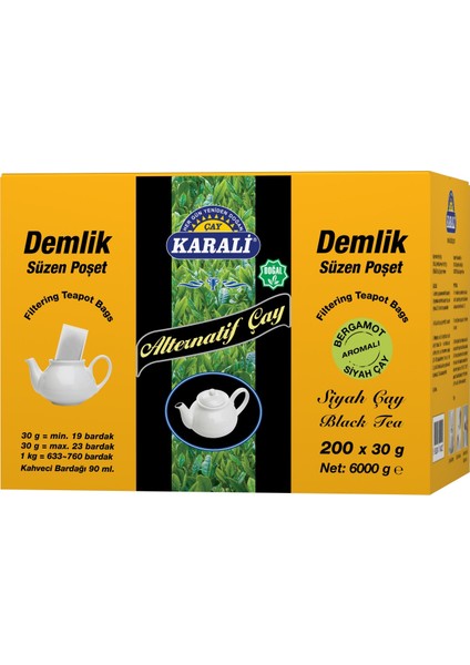 Karali Çay Alternatif Jumbo Demlik Poşet Earl Grey 200x30 Gr