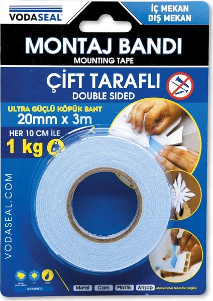 Çift Taraflı Montaj Bandı 20Mmx3M