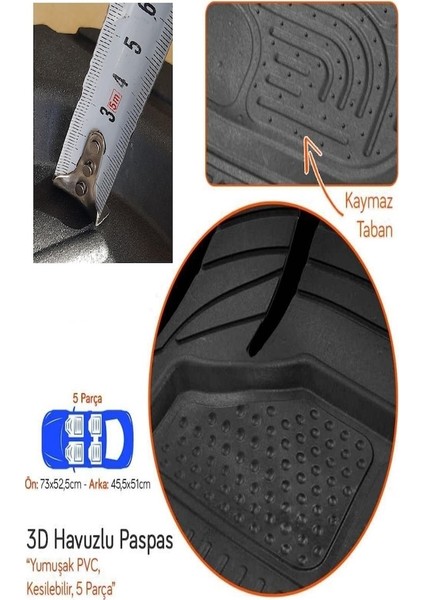Opel Zafira 2005-2011 Havuzlu Paspas Seti
