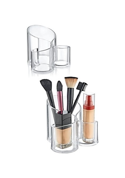 Oval Makyaj Düzenleyici 3 Bölmeli Makyaj Organizer fırsatları