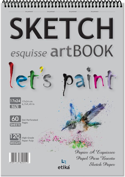 Sketch Eskiz Defteri 120 gr 17x24 cm 60 Yaprak Spiralli Sketchbook