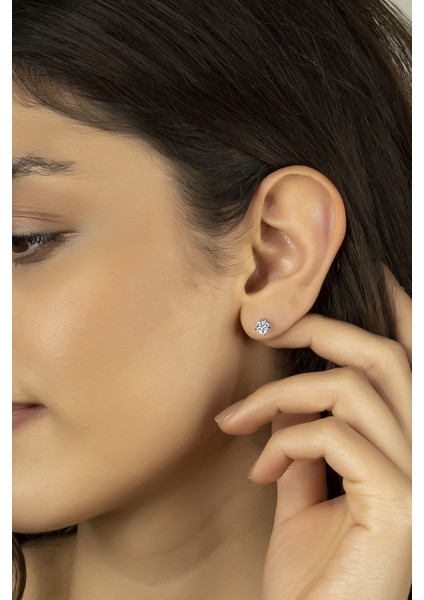Swarovskı Taşlı Tek Taş Küpe 01