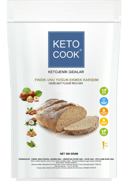 Ketojenik Fındık Unu Yoğun Ekmek Karışımı ( Hazelnut Based Ketogenic Bread Flour ) 300 gram