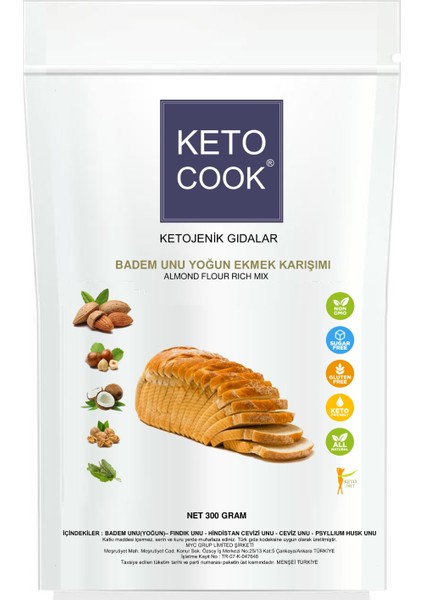 Ketojenik Badem Unu Yoğun Ekmek Karışımı 300 Gram