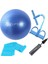 65 cm Mavi Dura-Strong Deluxe Pilates Topu+Body Trimmer +Pilates Bandı + Pompa Set 1