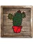 Sticker Sepetim Çizgisel Kaktüs 5 Ahşap Tablo Cactus 5 Wooden Wall Art Deco 1