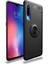 Oppo A31 Kılıf Ultra Korumalı Yüzüklü Manyetik Ravel Silikon + Nano Ekran Koruyucu Siyah 1