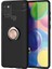 Samsung Galaxy M31 Kılıf Ultra Korumalı Yüzüklü Manyetik Ravel Silikon + Tam Kaplayan 5D Cam Ekran Koruyucu Siyah - Rose 1