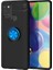 Samsung Galaxy M31 Kılıf Ultra Korumalı Yüzüklü Manyetik Ravel Silikon + Tam Kaplayan 6D Nano Ekran Koruyucu Siyah - Mavi 1
