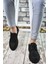Baskılı Siyah Siyah Erkek Sneaker 0012365 2
