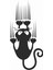 Kedi Tırmalaması Sticker - 15118 Siyah 15 x 7 cm 1