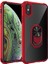 Apple iPhone Xs Mars Serisi Yüzüklü Arkası Şeffaf Kenarları Güçlendirilmiş Renkli Silikon Kılıf - Kırmızı 1